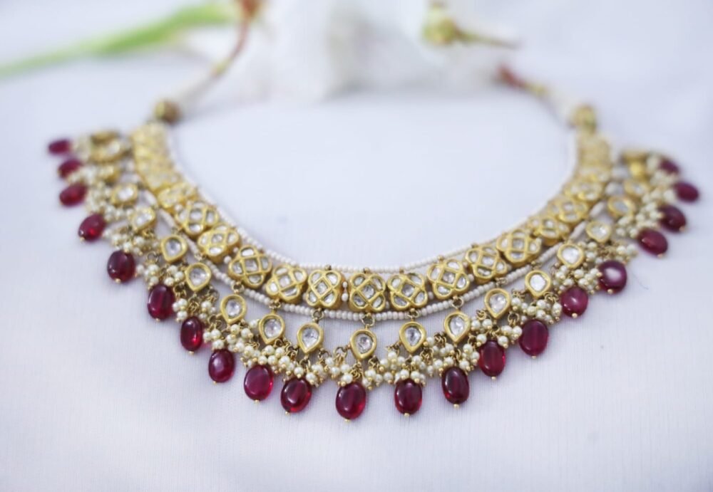 gold necklace, 24 karat gold necklace, thappa gold necklace, meenakari gold necklace