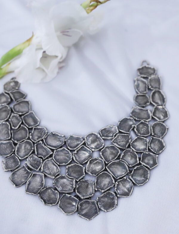 silver necklace, contemporary necklace