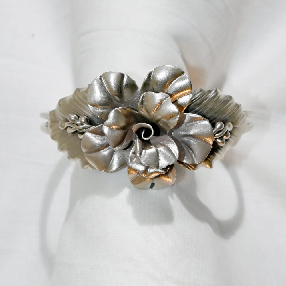silver bracelet, cuff bracelet, floral bracelet, unique bracelet, bangles, adjustable bracelet, bracelet for women