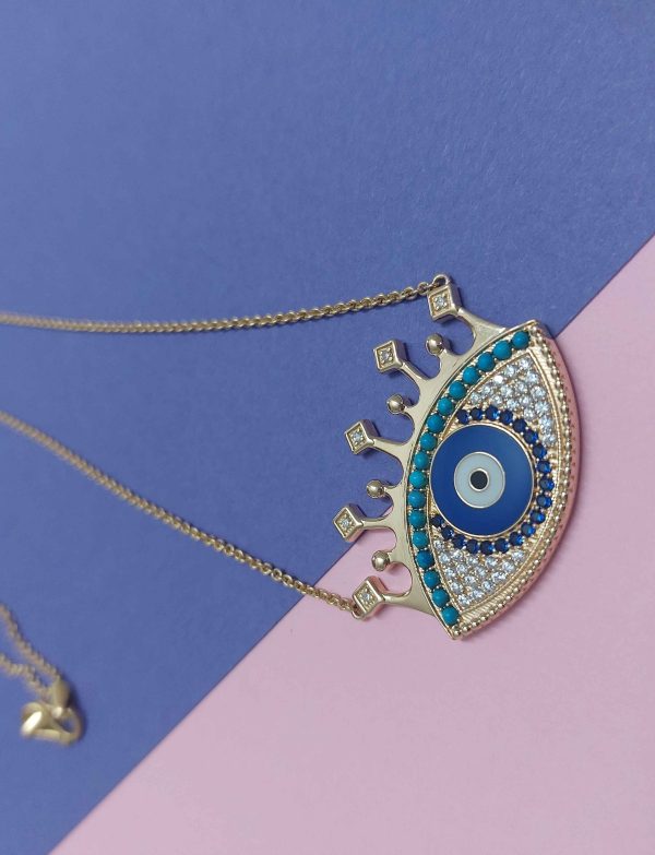 silver evil eye pendant