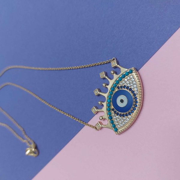 silver evil eye pendant
